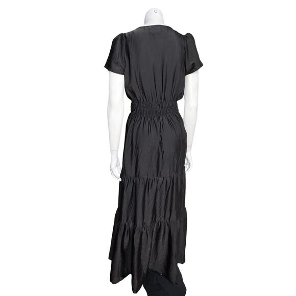 Dear John Maxi Dress Women's Small Black Tiered - Picture 2 of 5